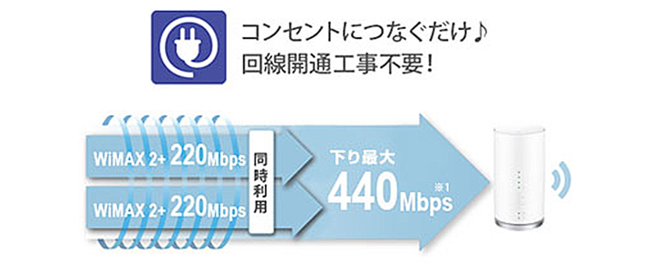 WiMAXワイマックスL01月容量100GB
