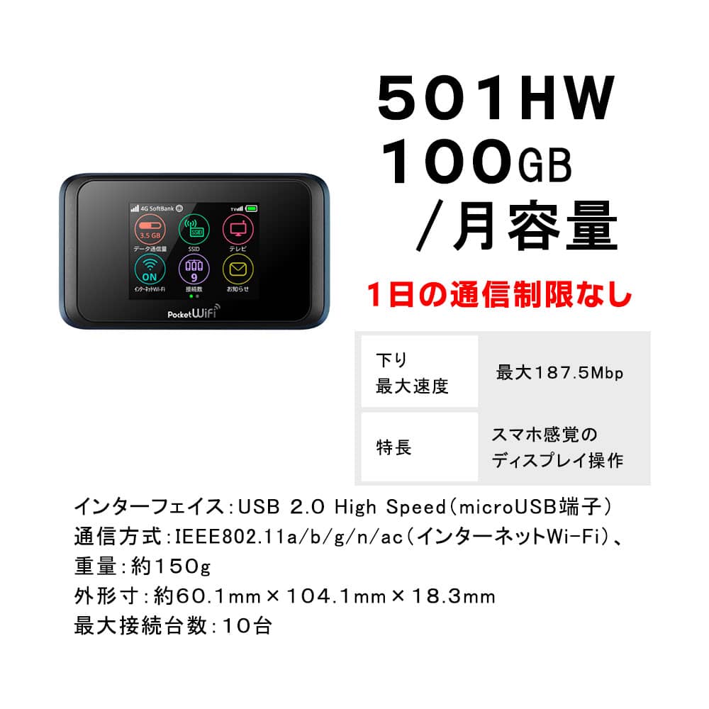 501HW,スペック