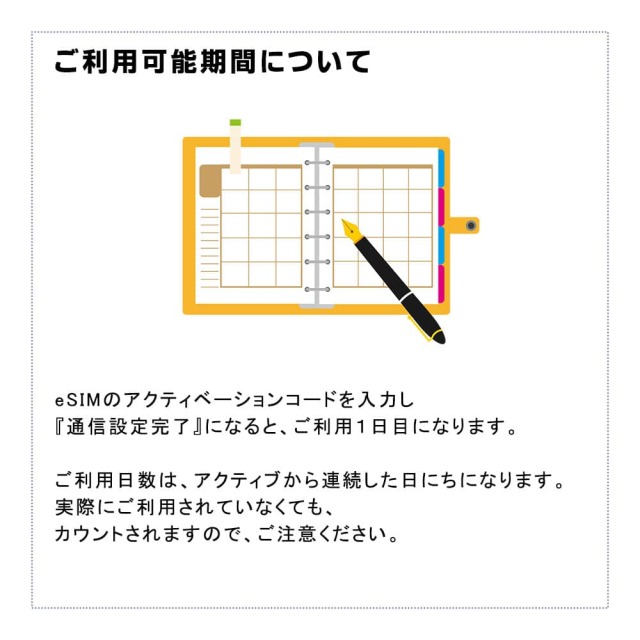 esimのご利用可能期間について